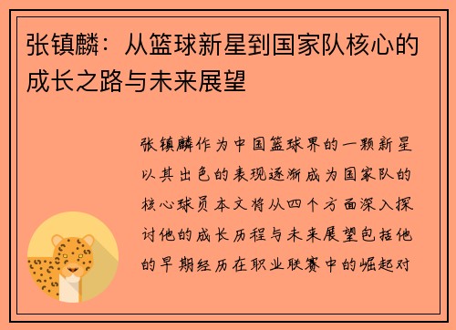 张镇麟：从篮球新星到国家队核心的成长之路与未来展望